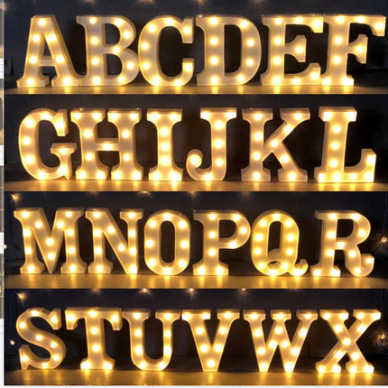 Luminous LED Letter Number Night Light English Alphabet Number Battery Lamp Romantic Wedding Christmas Party Decoration