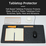FeltGuard | Desk Pad | Non Slip Surface | 3 mm Thick Wool Felt | Protects Desk Surfaces and Keeps Workspace Sleek -