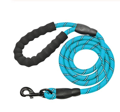 Reflective Dog Leash for Small Medium Large Dogs | Heavy-Duty Nylon Rope Lead with Soft Foam Handle | Anti-Slip Reflective Design | Zinc Alloy Hook | 1.5M Training & Walking Leash - Animals & Pet Supplies > Pet Supplies > Pet Leashes > Standard Leashes