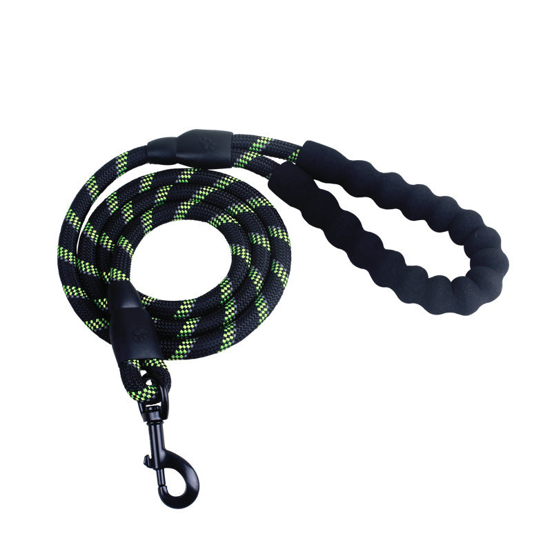 Reflective Dog Leash for Small Medium Large Dogs | Heavy-Duty Nylon Rope Lead with Soft Foam Handle | Anti-Slip Reflective Design | Zinc Alloy Hook | 1.5M Training & Walking Leash - Animals & Pet Supplies > Pet Supplies > Pet Leashes > Standard Leashes