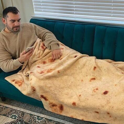 Super Soft Warm Flannel Burrito Blankets 280Gsm Round Shape Airplane Travel Throw Coral Fleece Tortilla Nap Wrap Blankets