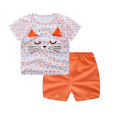 BabyJoy | Cartoon Baby Tee Set | Soft Cotton | Cartoon Animal Stripe | 80-100 cm | Everyday Wear -