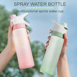 Large Capacity Spray Water Bottle | Leakproof Sports & Fitness Cup for Girls | Portable Travel Drinkware with Handle Strap | Wide-Mouth BPA-Free Plastic - Home & Garden > Kitchen & Dining > Food & Beverage Carriers > Water Bottles