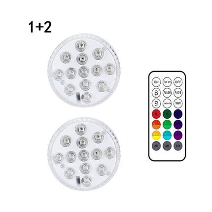 13 Led Submersible Light for Swimming Pool Garden Fountain Bathroom IP68 Waterproof Underwater Lamp with Suction Cup RF Remote