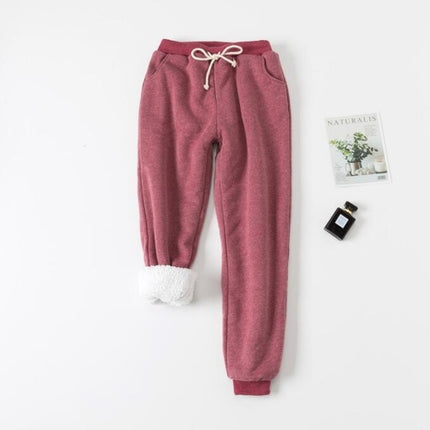 Lamb velvet padded sweatpants