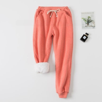 Lamb velvet padded sweatpants