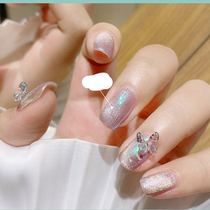 Milk Tea Crystal Stone Cat Eye Nail Polish