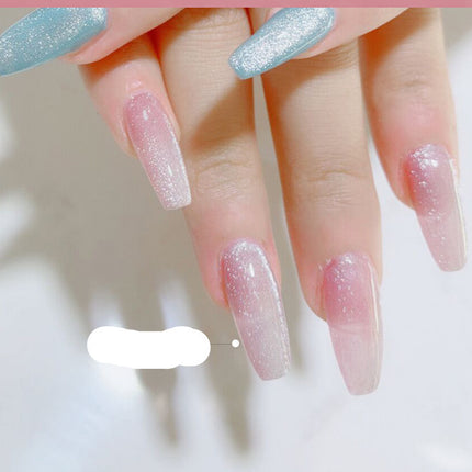 Milk Tea Crystal Stone Cat Eye Nail Polish