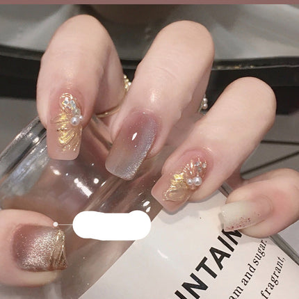 Milk Tea Crystal Stone Cat Eye Nail Polish