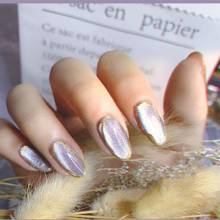 Milk Tea Crystal Stone Cat Eye Nail Polish