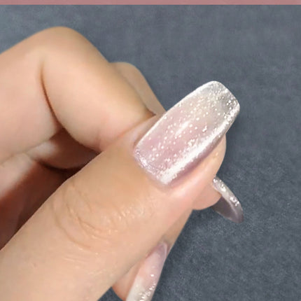 Milk Tea Crystal Stone Cat Eye Nail Polish