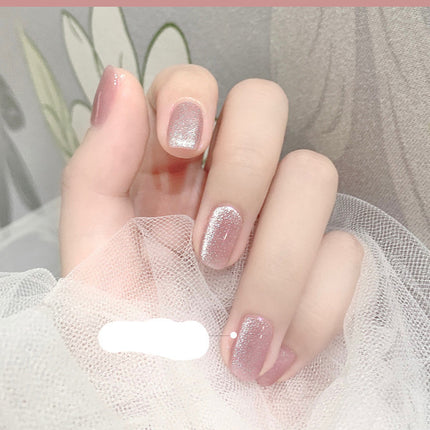 Milk Tea Crystal Stone Cat Eye Nail Polish
