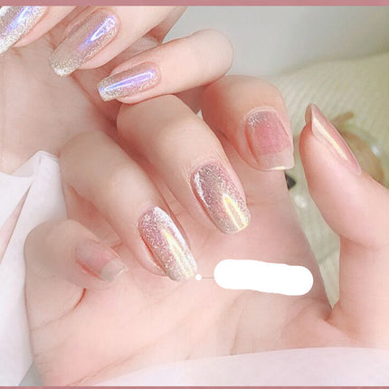 Milk Tea Crystal Stone Cat Eye Nail Polish
