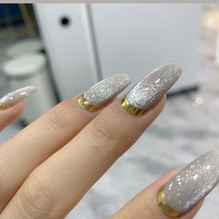 Milk Tea Crystal Stone Cat Eye Nail Polish