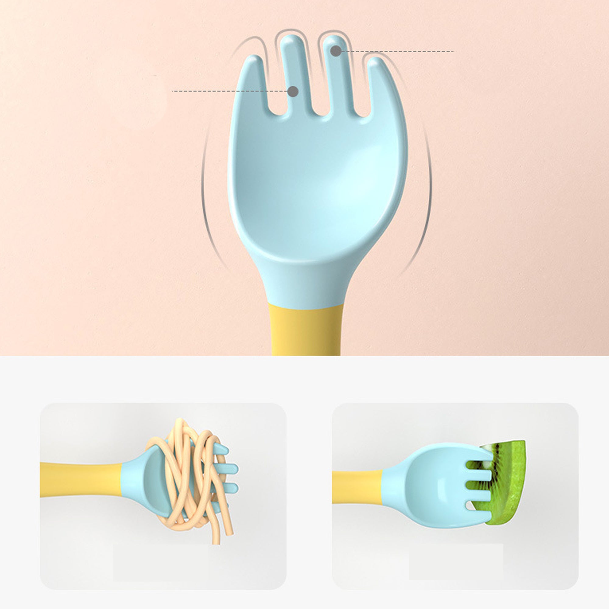 TinyBite | Silicone Baby Utensils Set | Bendable Design | Promotes Independent Eating | Soft Edges For Gentle Feeding -