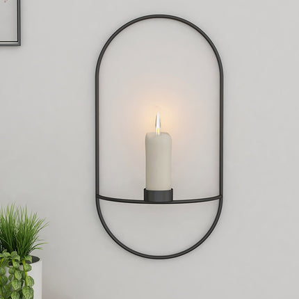 3D Metal Candle Holder Geometric Round Candlestick Wall Mounted Crafts Wedding Table Home Deco Party Festival Decoration Gifts