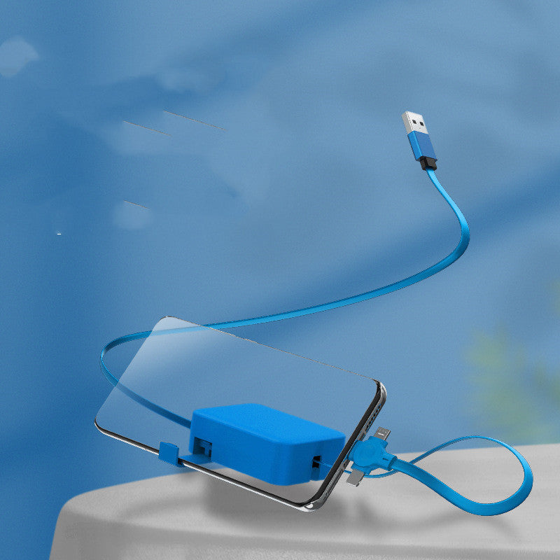 MacaronTech | 4in1 Usb Cable | Retractable | MultiConnector | Pastel Macaron | Charge And Sync On The Go -