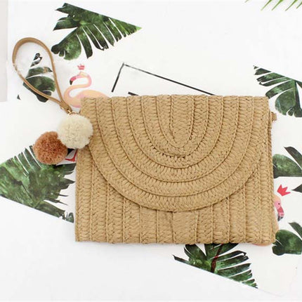 Ball Clutch Bag Messenger Straw Woven Bag