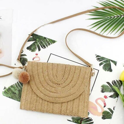 Ball Clutch Bag Messenger Straw Woven Bag