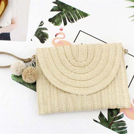 Ball Clutch Bag Messenger Straw Woven Bag