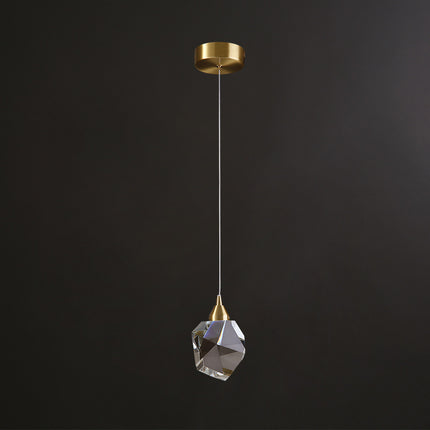 All Copper Light Luxury Crystal Chandelier Modern Minimalist Restaurant Three-Head Chandelier