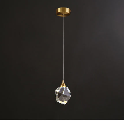 All Copper Light Luxury Crystal Chandelier Modern Minimalist Restaurant Three-Head Chandelier