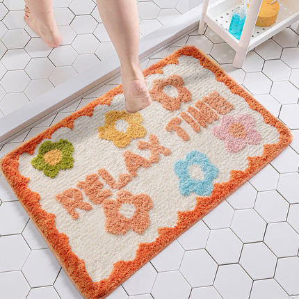 1PC Ins Simple Bathroom Floret Carpet Flower Area Rugs Anti Slip