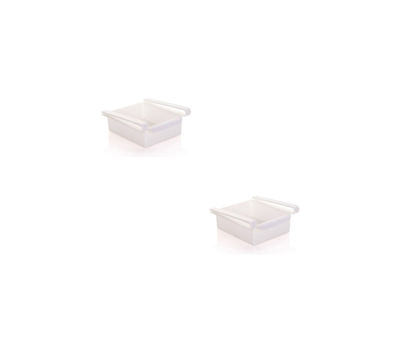 FreshSpace | Fridge Storage Rack | Hanging Drawer | Polypropylene Material | Clear | Space Saving Fridge Organizer -