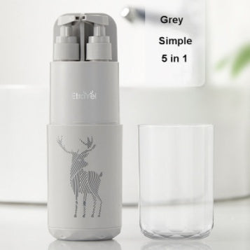 EcoTravel | Travel Wash Set | Eco Friendly | Hygienic On The Go Cleaning | Pink Green Blue Gray | Includes Wash Cup -