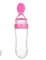 BabyEase | Baby Spoon Bottle Feeder | Silicone Bottle Body | Plastic Spoon Head | Blue Pink | Gentle Medicine Feeding -