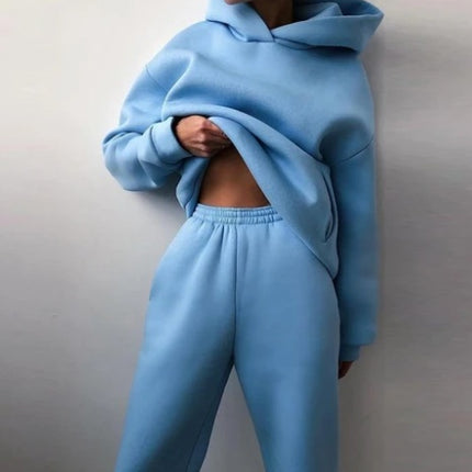 Women's Casual Hooded Sweater Two-piece Suit Clothes Hoodie Tracksuit