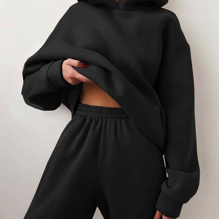 Women's Casual Hooded Sweater Two-piece Suit Clothes Hoodie Tracksuit