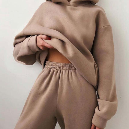 Women's Casual Hooded Sweater Two-piece Suit Clothes Hoodie Tracksuit