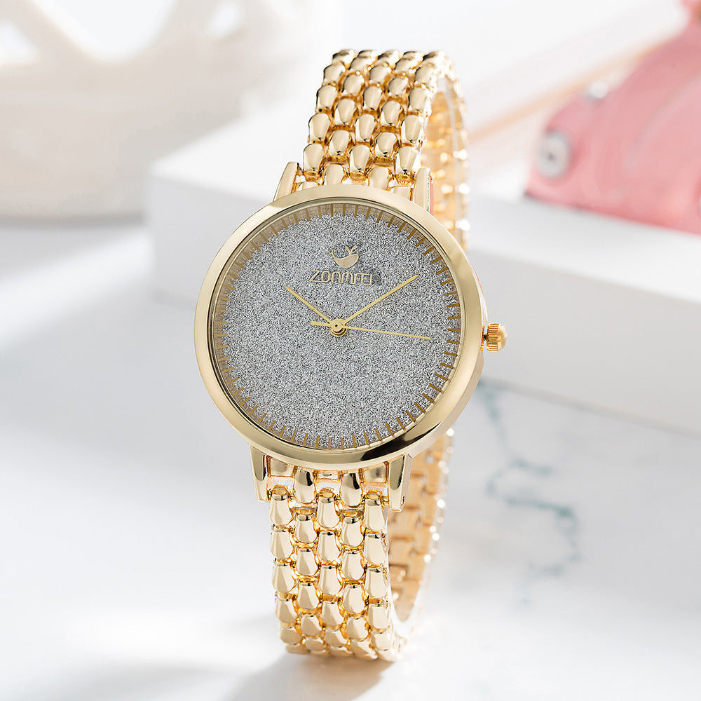 LuxeTime | Women Quartz Watch | Quartz Movement | Elegant Everyday Watch | Gold Dial 36mm | Gift Packaging -