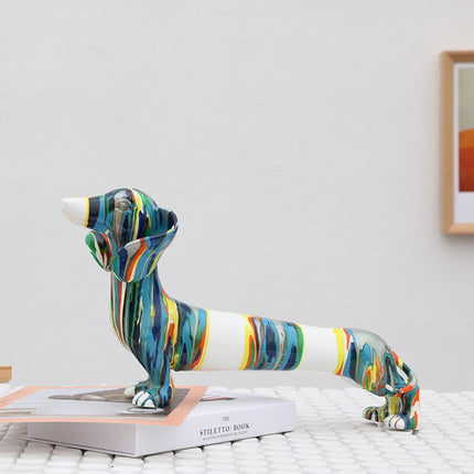 Color Resin Crafts Animal Cartoon Dachshund Dog