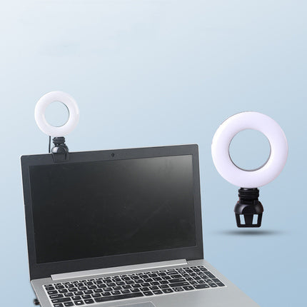 Video Conference 4 Inch Fill Light Computer Live Photography Light  LED Selfie Light USB Powered Round Camera Lamp Dimmable LED Ring Light With Phone Holder