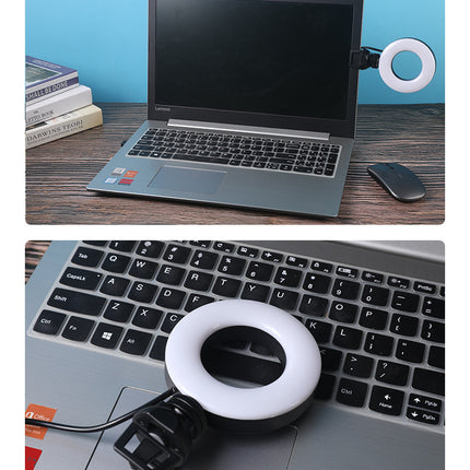 Video Conference 4 Inch Fill Light Computer Live Photography Light  LED Selfie Light USB Powered Round Camera Lamp Dimmable LED Ring Light With Phone Holder