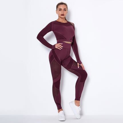 Seamless Knitted Absorbent Yoga Long-Sleeved Suit Yoga Wearsuit