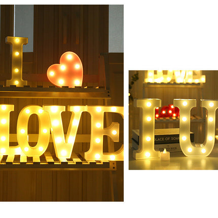 Luminous LED Letter Number Night Light English Alphabet Number Battery Lamp Romantic Wedding Christmas Party Decoration