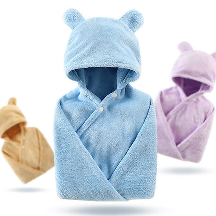 Cotton baby care hooded bath towel