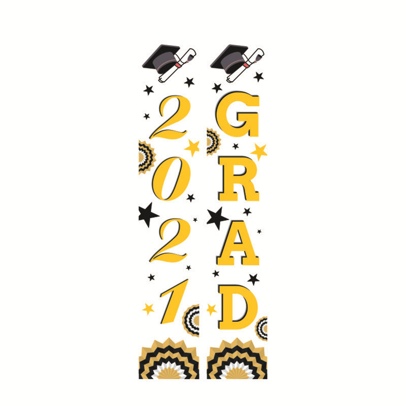 Doo Party | Graduation Flag Decoration | Digital Heat Transfer Polyester Flag | Graduation Decor | 30x180 Style One | Ideal for Graduation Parties -