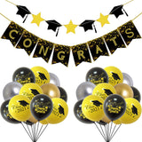 GradGala | Graduation Party Set | Banner And Balloons | Fast Party Setup | 12 Inch Balloons | Ribbon Included -