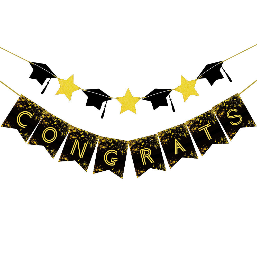 GradGala | Graduation Party Set | Banner And Balloons | Fast Party Setup | 12 Inch Balloons | Ribbon Included -