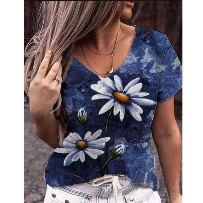 Women's Top Summer Print Pattern Short Sleeved