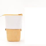 CozyCord | Corduroy Pencil Case | Corduroy And Polyurethane Leather | Retractable Design | Green | Compact Organizer -