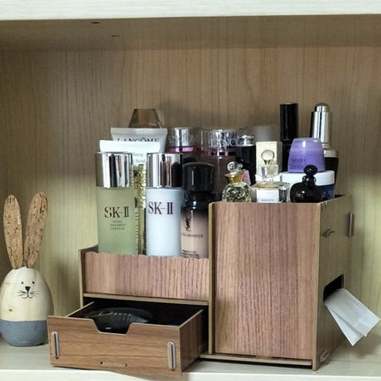 Wooden Tabletop Cosmetic Storage Box Cosmetic Box Wooden Jewelry Storage Drawer Type Storage Box