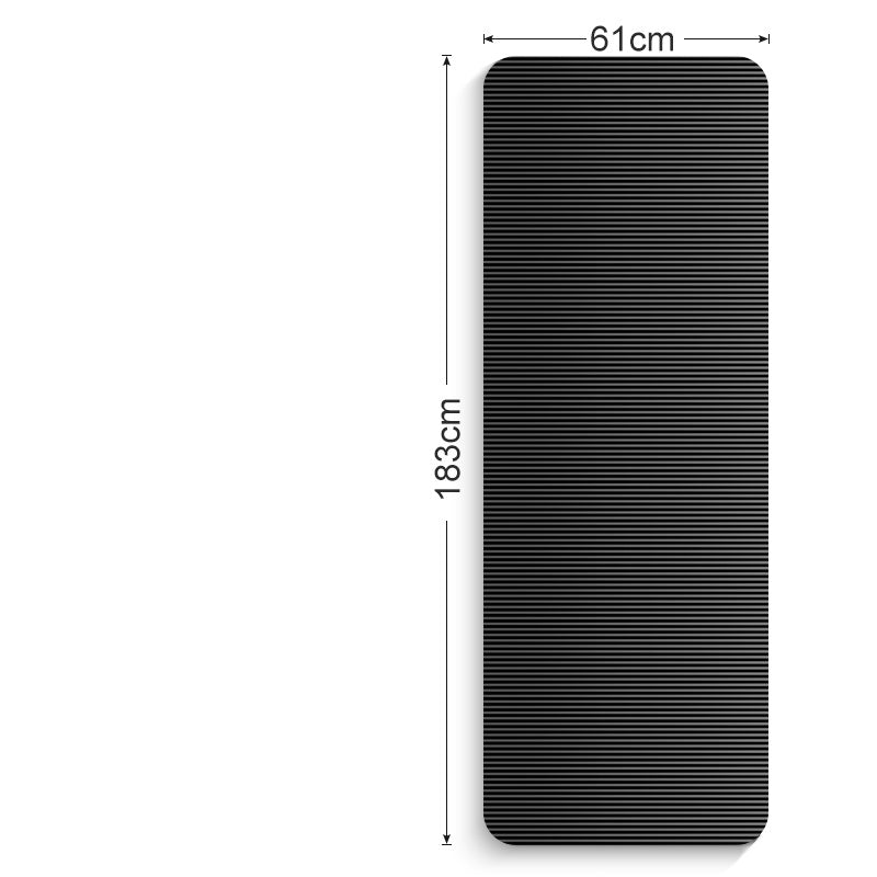 FlexYoga | Yoga Mat | 10mm Thick NBR | Cushioning And Joint Protection | Gray Black 61x183 cm | Non Slip Surface For Stable Poses -