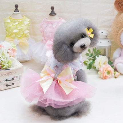 Dog Skirt Princess Tutu Spring-Summer Teddy Dress Mesh Thin Summer Dog Clothes