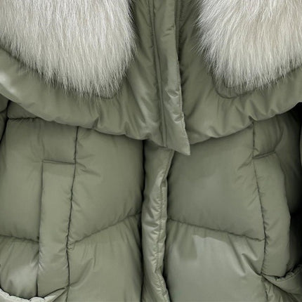 High-end Fox Fur Collar White Duck Down Short Down Jacket Female Light Luxury Loose And Warm Puffer Jacket Coat