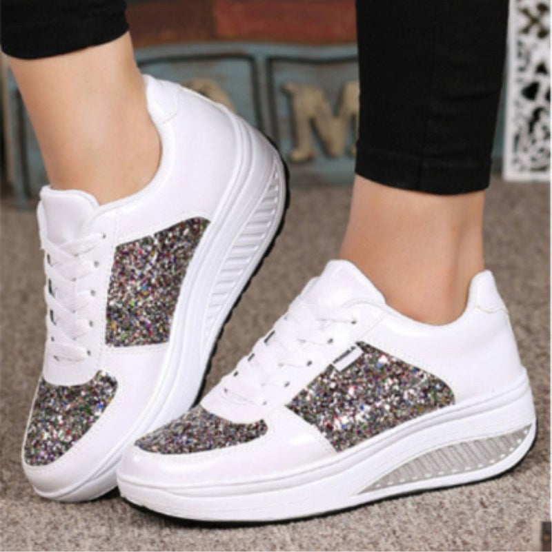 Sequin | Women's Sneakers | Vulcanized Sole | Keeps Warm | Black | Easy On and Off -